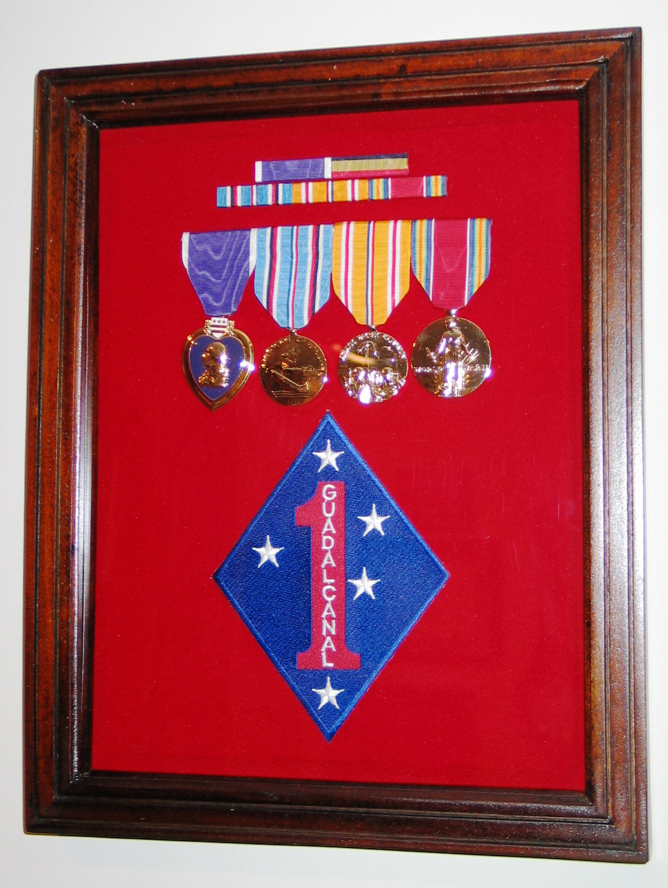 shadowbox frame with military medals