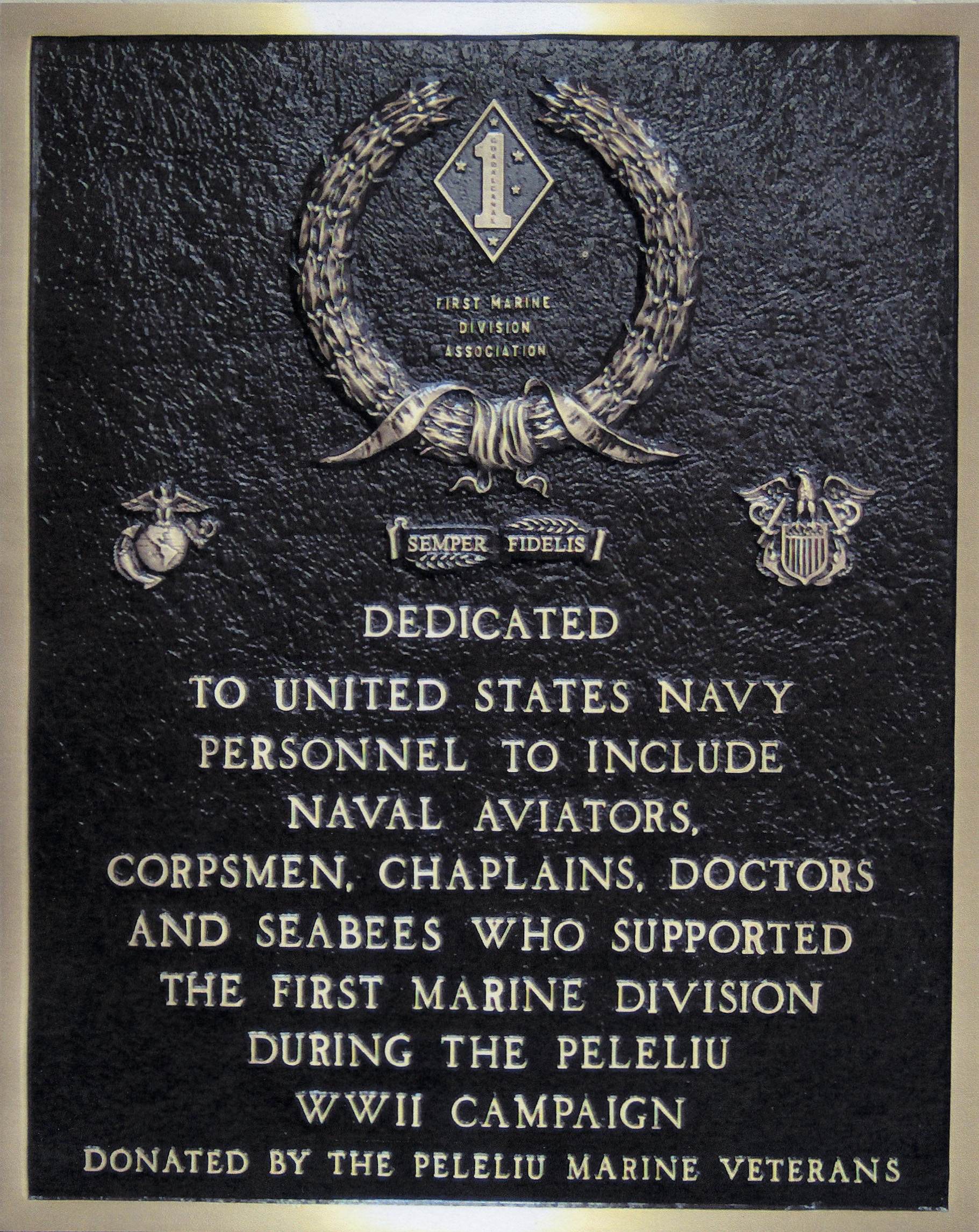 plaque to honor navy personnel